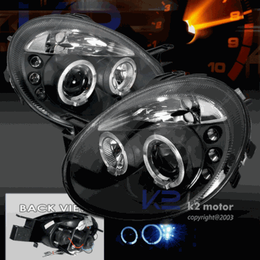 Spec-D Dual Halo LED Projector Headlights Black - Neon SRT-4